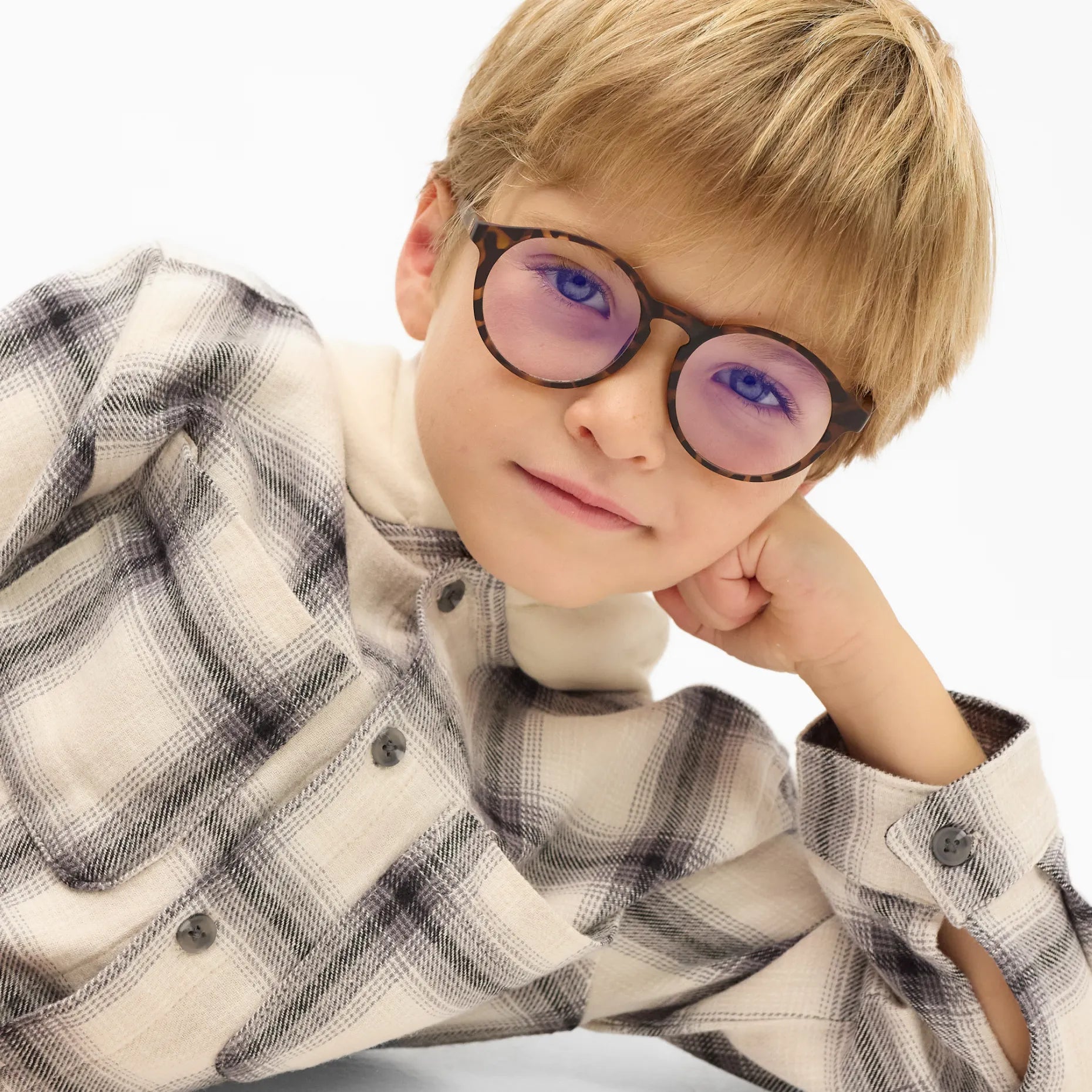 Tr-H3612 Monture de lunettes anti-lumière bleue pour enfants Tr90 Lunettes flexi